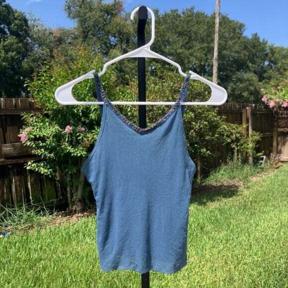 Only Hearts NYC by Helena Stuart Blue Nylon Mesh Cami Size S - Picture 1 of 6
